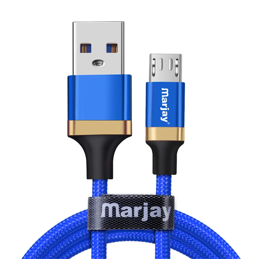 Marjay Micro USB кабель 2.4A провод для быстрого заряда для Xiaomi mi2 Redmi кабели для мобильных телефонов USB зарядное устройство кабель шнур для samsung S7 J6