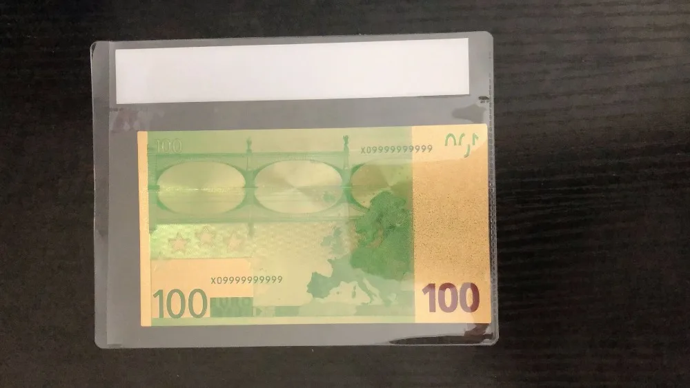 Поддельные золотые Банкноты евро 100 евро чистая Золотая фольга бумага деньги золото банкноты с КоА рамкой для сбора банкнот
