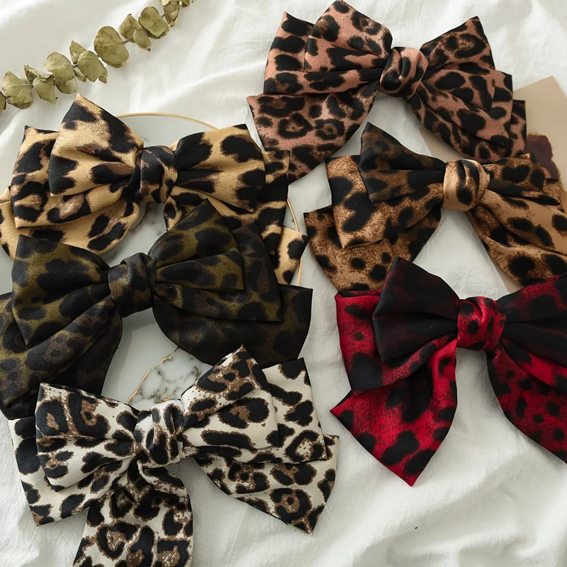 

Ruoshui Printed Leopard France Clips Bowknot Hairpins for Woman Hair Clips Girls Hairgrips Women Hair Accessories Headwear Tiara