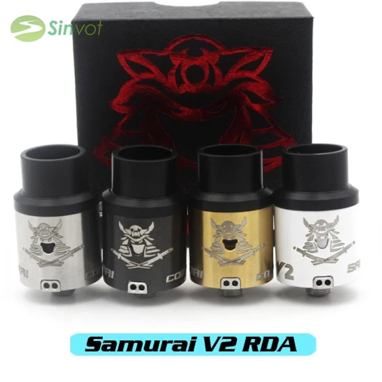 Vaporizer%20Samurai%20V2%20RDA%20Clone%20Atomizers%20Rebuildable%20Dripping%20With%20Wide%20Bore%20Drip%20Tips%20PEEK%20Insulators%204%20Colors%20Adjustable