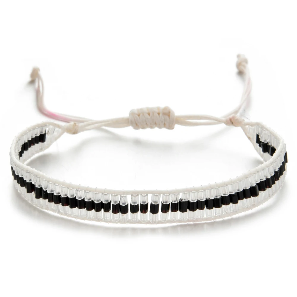Bohemia Woman Men Crystal Seed Beads Bracelet Adjustable Weave Rope Chain Charms Bracelets Wristband Anklet Handmade Jewelry