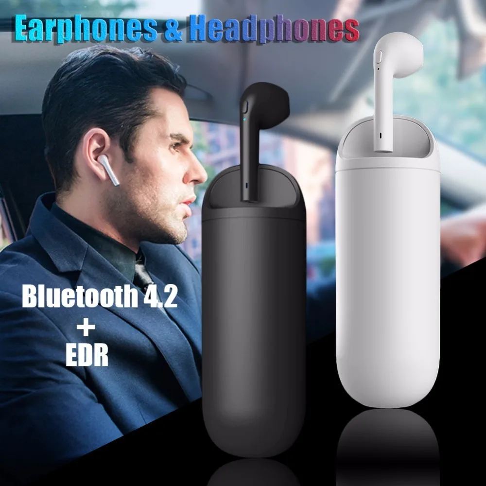 

HBQ-i9 4.2 Wireless Knob Type Capsule Phone Bluetooth Earphones Headset Stereo In-Ear Earpieces with Charging Box for Smartphone