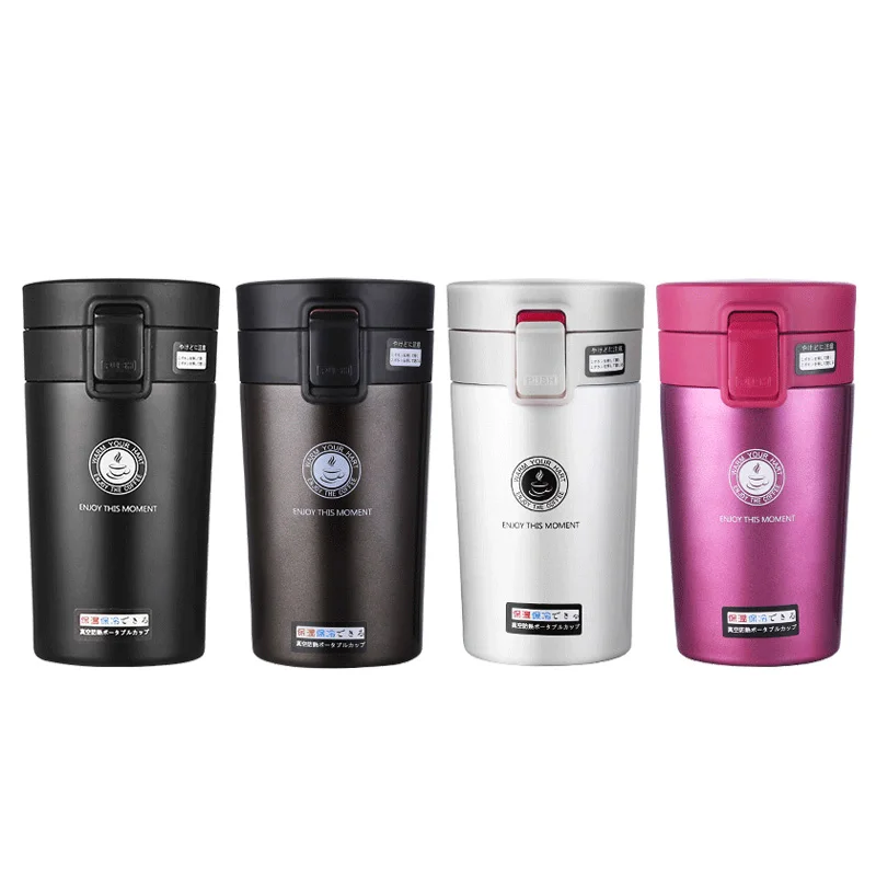 

Cute Cafe Thermoses 290ml SUS 304 Vacuum Flasks One Hand Touch Portable Thermoses Bottle For Coffee Office Thermal Cup Tea Cup