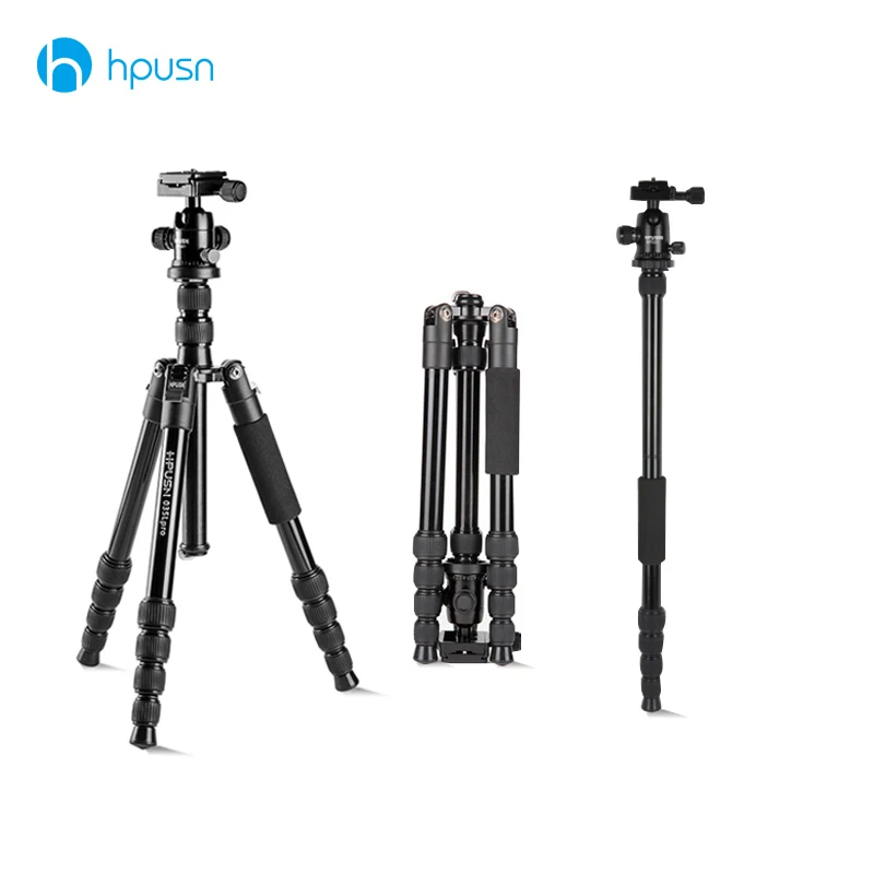 

Hpusn Professional Photo Video Camera Aluminum Tripod 153cm 60.24" Tripods Monopod with Metal Ball head, Max Load 8kg/17.64lb