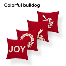 

Christmas Pillow Animal Elk Deer Cushion Covers Red Tree Bell Sock Letter Joy Candy Cane Wreath Nordic Decorate Home Pillow Case
