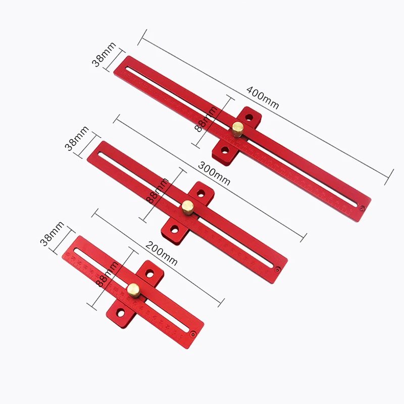 170/270/370 мм Алюминий сплав шкала измерения скрайбирования линейка; Деревообработка для пальцев, искусственные бриллианты, Т-образный отверстие линейка маркировка инструмента