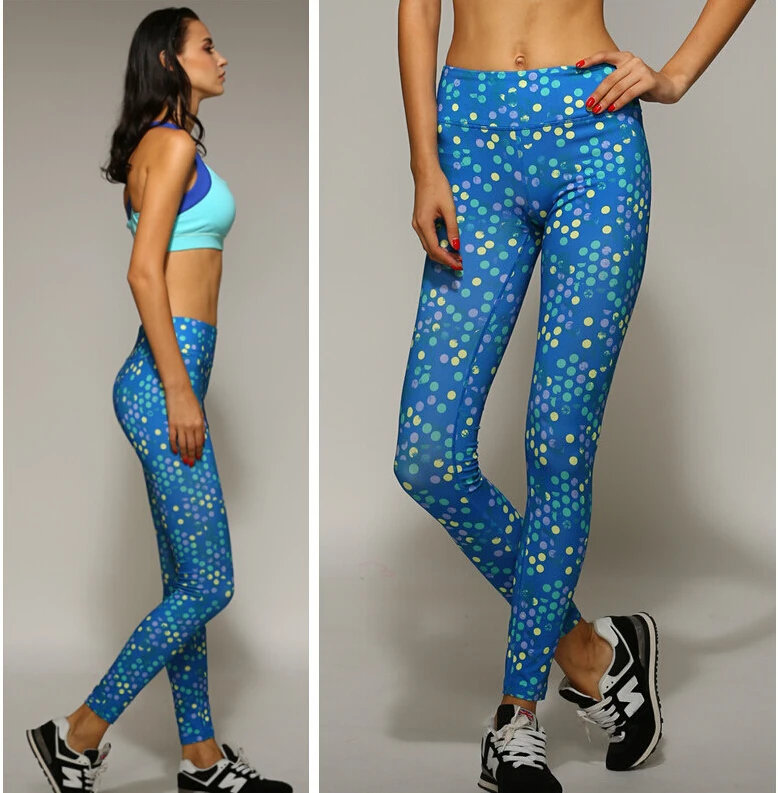 

Women's Yoga Sports Pants New Compression Running Tights women Gym Slim Leggings Capris Skinny Fitness Trousers Candy Colors
