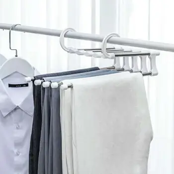 

Pokich Multifunctional Folding Pants Rack Creative 5 In 1 Magic Pants Rack Stainless Steel Household Trousers Rack Store