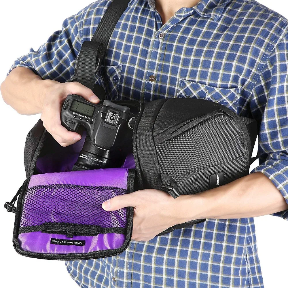 Neewer профессиональный слинг сумка для хранения камеры Прочный водонепроницаемый и устойчивый к разрыву черный рюкзак чехол для переноски DSLR камеры