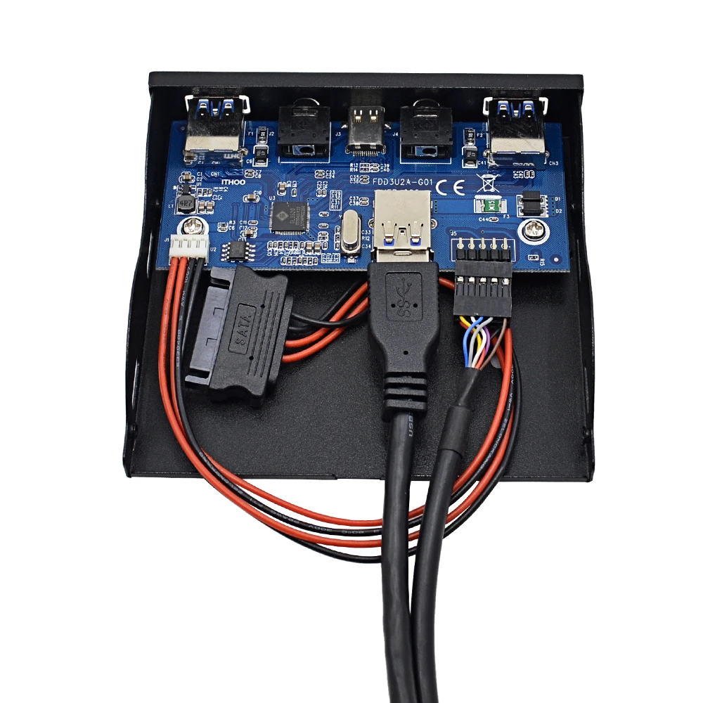 CHIPAL 5 Порты USB 3 0 хаб Spilitter 1 TYPE C спереди Панель аудио высокой четкости с Мощность
