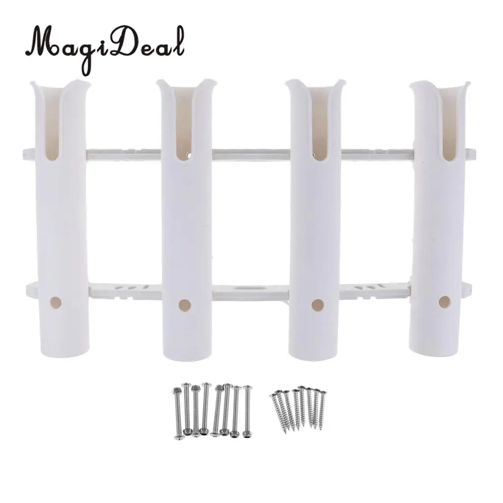MagiDeal Durable UV Resistant Fishing Marine Boat Yacht Tube Rod Holder Support Stand Rack Side Mount Bracket Fits 1/2/4 Pole