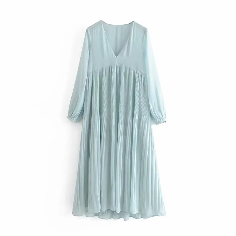 

Summer Women Dress Solid Dresses Women V-Neck Elegant Knee-Length Spring Party Chiffon Dress Vintage Sweet Lady Beach Sundress