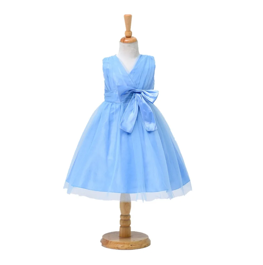 

Wedding Gowns Kids Formal Party Bowtie Bridesmaid Christening Dresses Pageant Princess Dresses for Little Girls 2-8 Years
