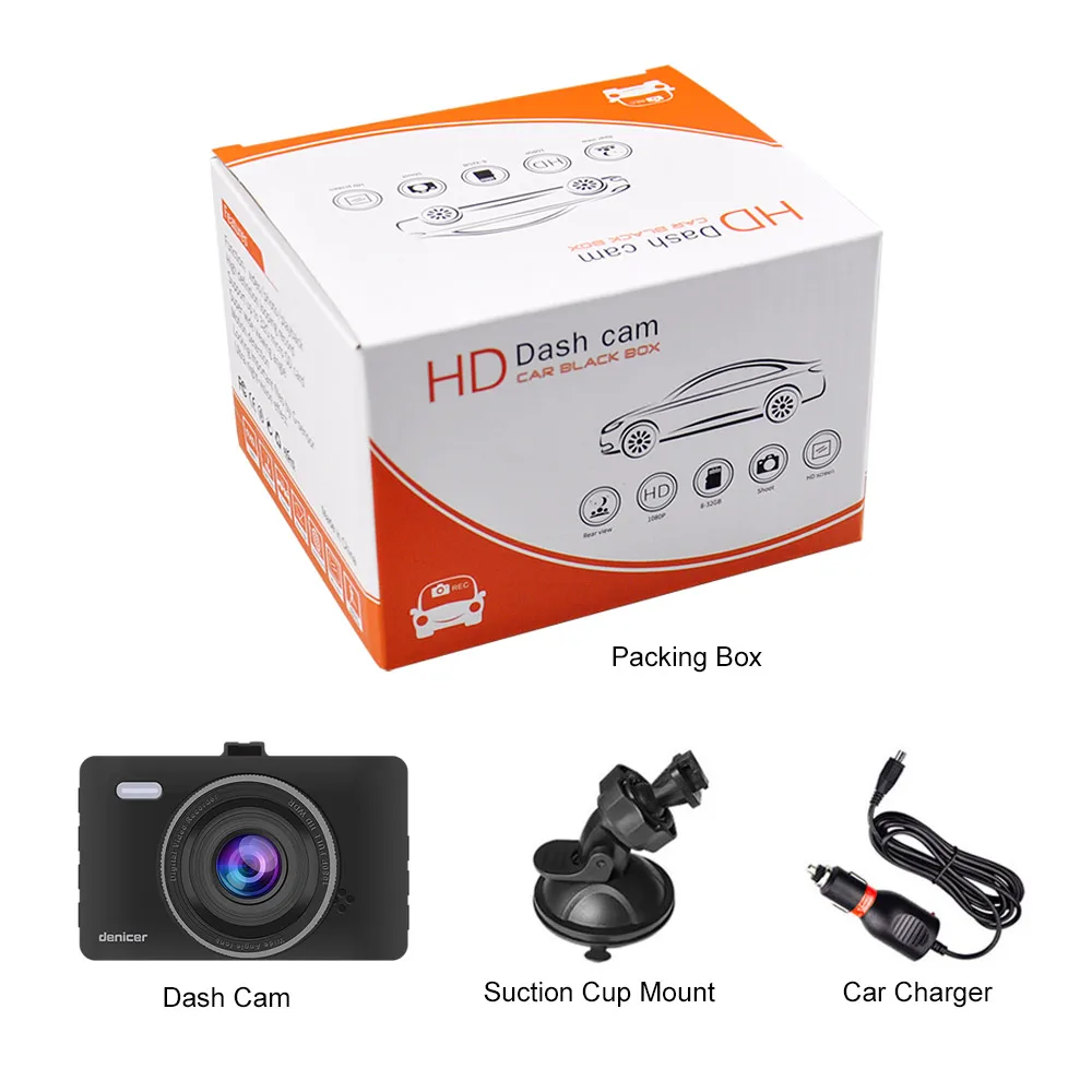 Denicer Dash Cam FULL HD 1080P регистратор Автомобильная камера 3 0 дюймов экран приборная