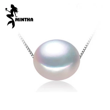 

MINTHA Classic Brand Fine Jewelry Natural water drop Pearl charms Necklace 925 sterling silver jewelry pendant for women love