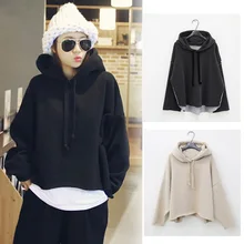 Весенние однотонные хлопковые пуловеры с капюшоном Футболки женские свободные топы