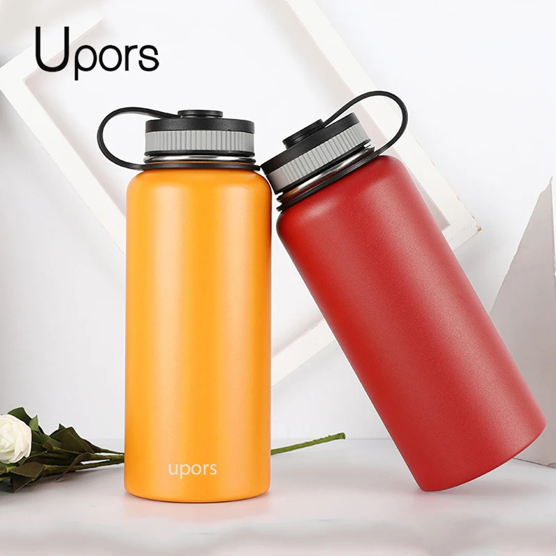 

UPORS Stainless Steel Thermos Double Wall Vacuum Insulated Sports Water Bottle Wide Mouth Outdoor Coffee Tea Mug 18OZ/32OZ/40OZ