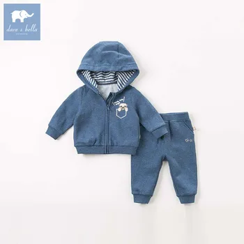 

DBM8938 dave bella autumn baby boys long sleeve clothing sets infant hooded coat+pants 2 pcs outfits children boutique suits