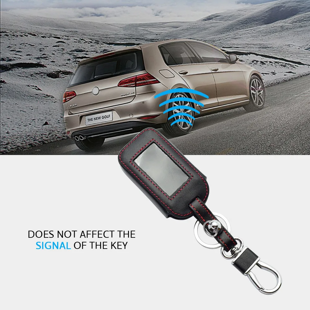 Кожаный чехол для автомобильного ключа StarLine E60 E90 E63 E93 E95 E66 E96 двухсторонняя