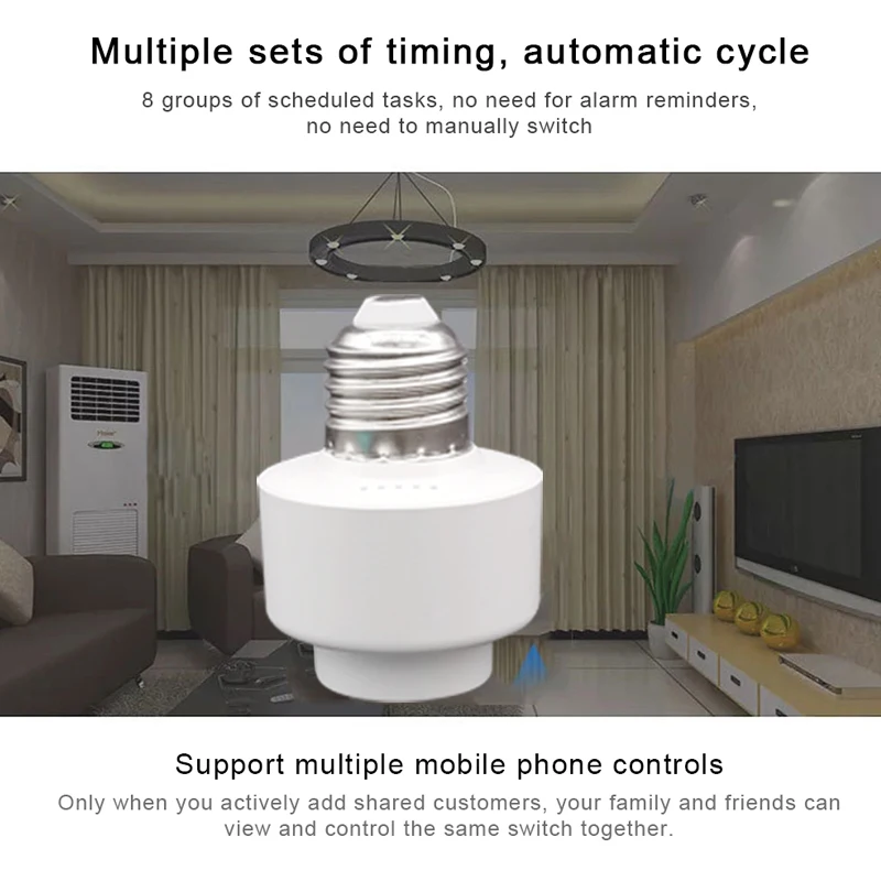 Wi-Fi беспроводная умная лампочка лампа гнездо винт свет Лампа основание держателя лампы для Alexa Echo для Google домашнего использования E26 E27