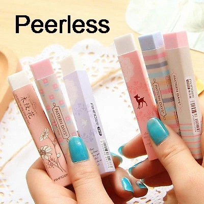 

Peerless Mini Rubber Easer Long Shape Pencil Eraser 8.3x1.2x1cm