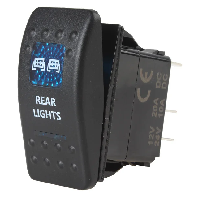 Cheap Universal 12V 20A Car Rear Light Rocker Switch Waterproof Toggle Switch with Blue LED Light for motorcycles buses boats Cheap Universal 12V 20A Car Rear Light Rocker Switch Waterproof Toggle Switch with Blue LED Light for motorcycles buses boats