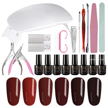 MIZHSE УФ-гель для ногтей набор полный маникюрный набор Гель-лак для ногтей набор с УФ-светодиодный лампой электрическая дрель для ногтей машина инструменты для ногтей