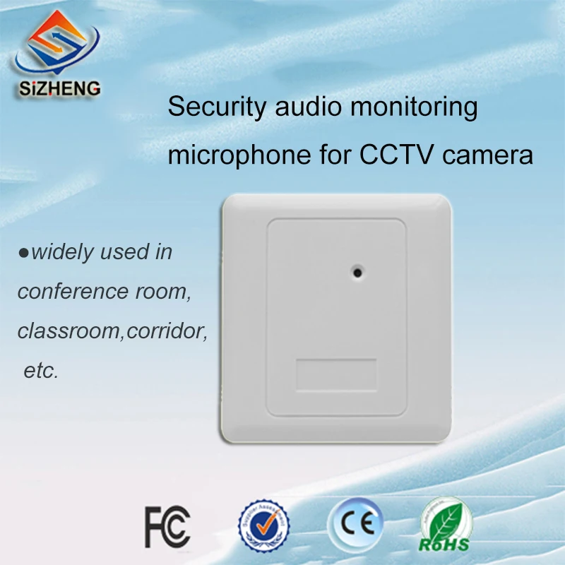 Microfone de Áudio de Som Acessórios de Escuta para Vigilância por Vídeo Sizheng Parede Incorporado Cctv Siz-155