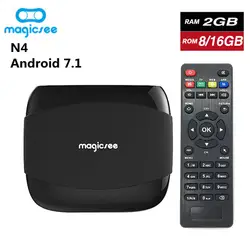 Magicsee N4 Smart ТВ BOX Amlogic S905X Android 7,1 Quad-Core 4k разрешение 2 ГБ/16 ГБ Поддержка 2.4g WiFi LAN HDMI Декодер каналов кабельного телевидения