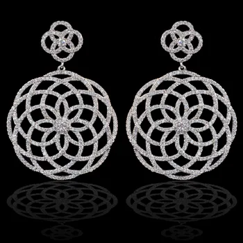 

New design brand luxury micro pave zircon drop earrings for women,high quality gift/party/wedding earrings jewelry accessories