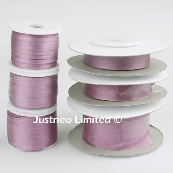 

284 Orchid Mist 100% Pure Silk Ribbon for Embroidery Handcraft Double Face Taffeta Silk Tape 2/4/7/10/13/25/32mm,10/30/100m