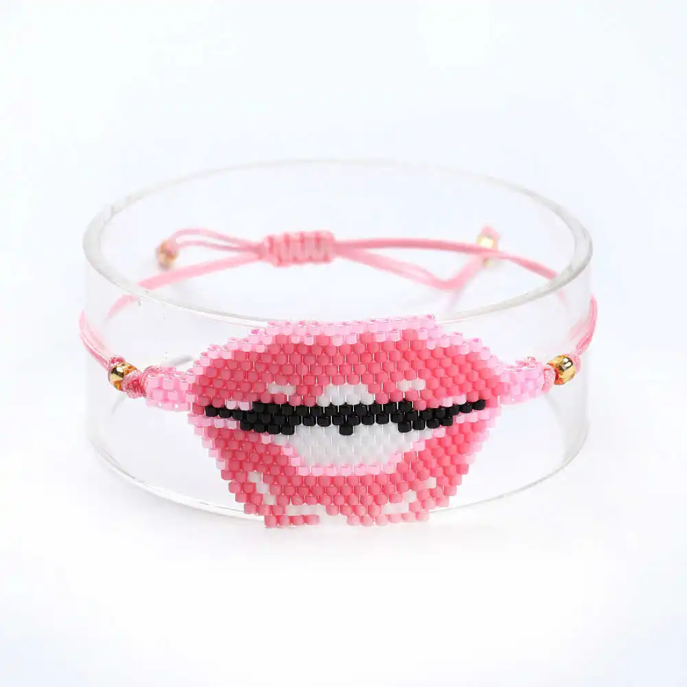 Браслеты для женщин Bileklik розовый ювелирный браслет с животными сексуальные губы любовь Pulseras Mujer лето ручной работы Boho MIYUKI подарок