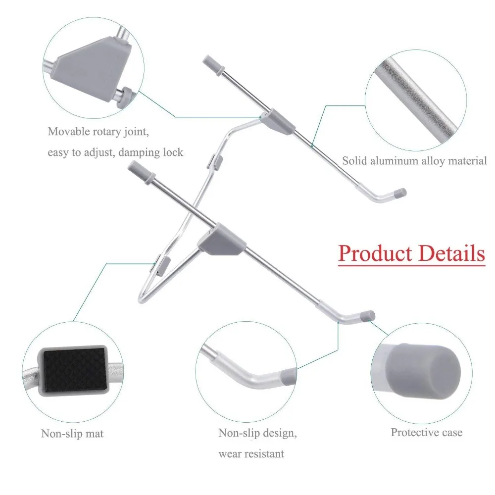 Регулируемая Портативная подставка для ноутбука, эргономичный кронштейн для ноутбука, планшета, держатель для снижения тепла, крепление из алюминиевого сплава, охлаждающая подставка