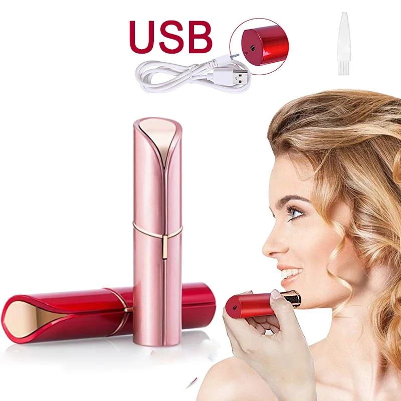

Mini Electric Epilator for Women Painless Hair Removal Upper Lip Cheeks Lipstick Shaver Face Hair Remover USB Rechargeable