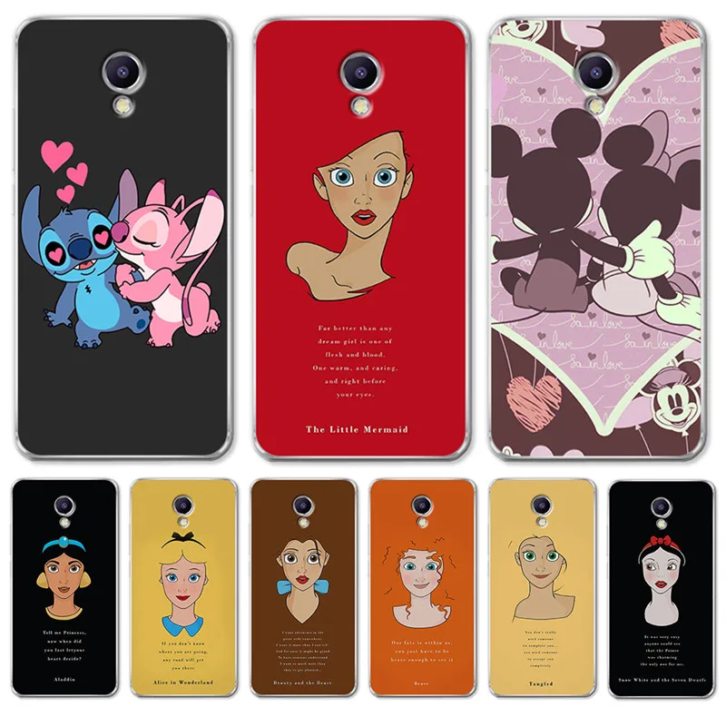 

For Meizu M3S M5 M5S M5C M6 M3 M5 M6 Note U10 U20 Cover phone Case Silicone Coque Capinha Etui girl woman Alice Stitch princess