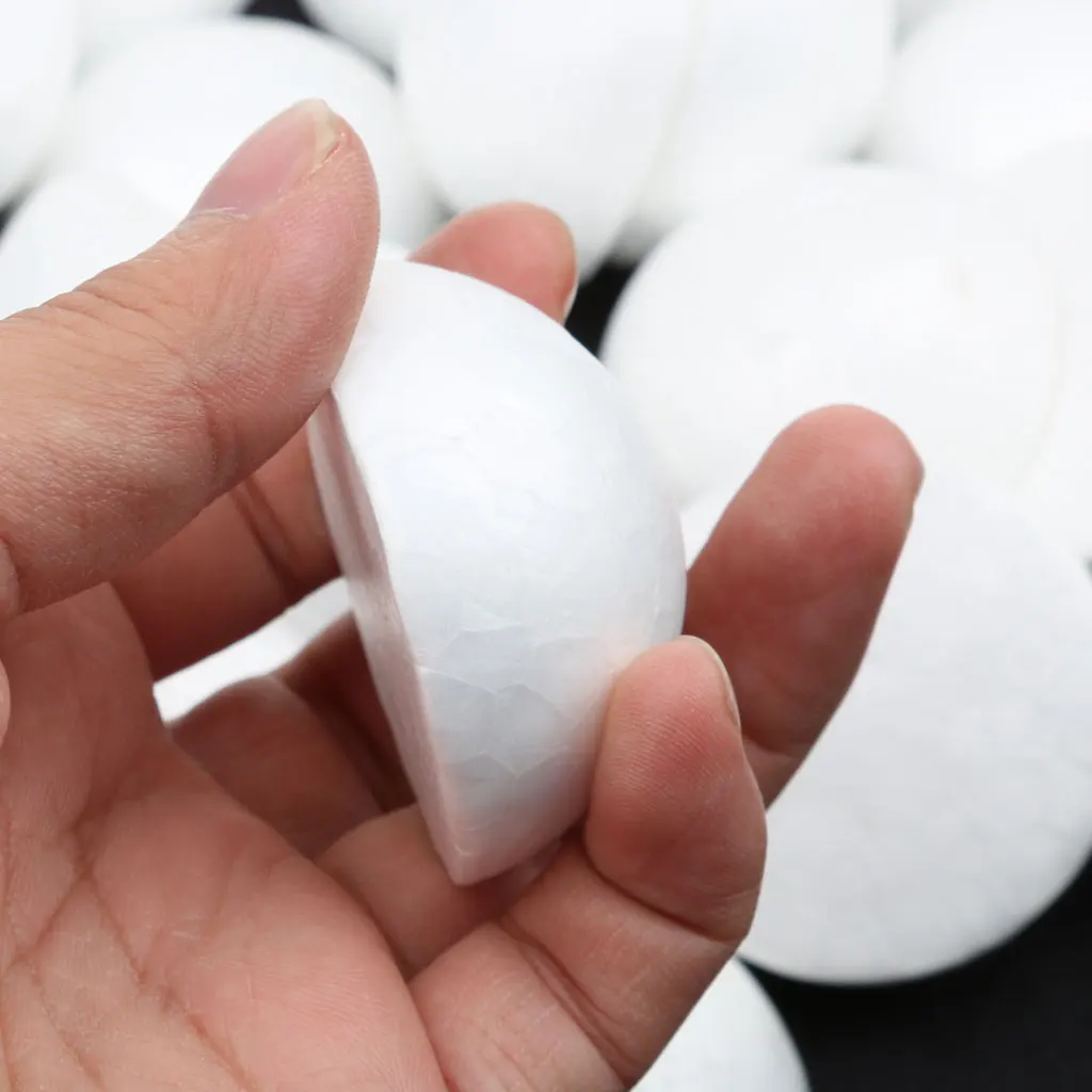 Pack of 10 5cm White Modelling Craft Polystyrene Foam Balls Hemispheres Party Decoration Supplies DIY Craft