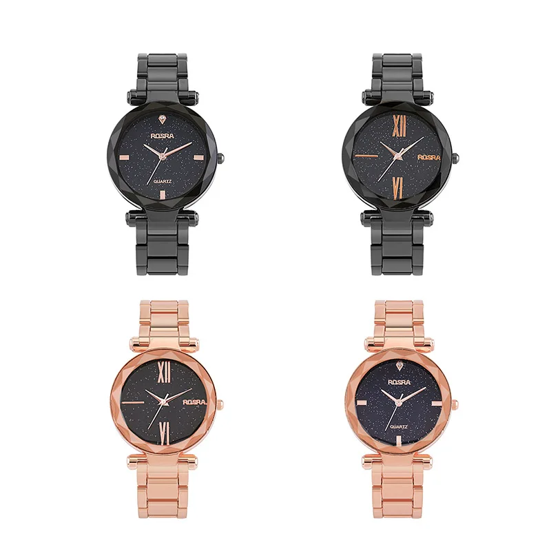 

Women Mne Wrist Quartz Watch Starry Sky Fashion Luxury Round Dial with Alloy Strap TT@88