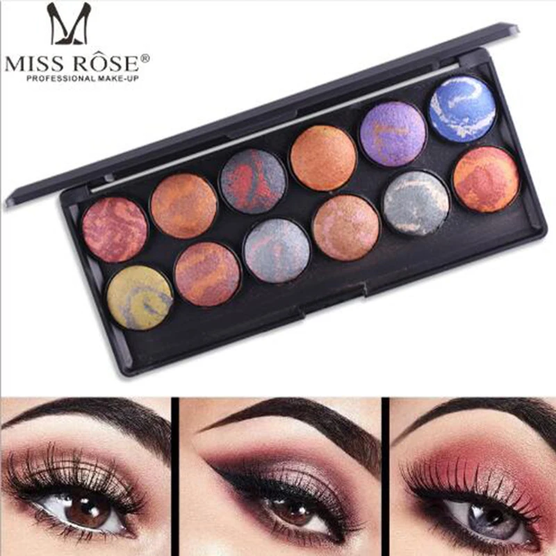 

MISS ROSE12 color baking powder eye shadow 3D eyeshadow makeup cosmetics