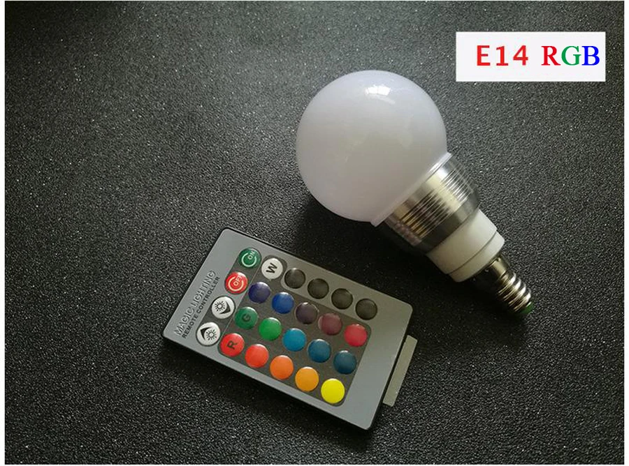 E27 E14 RGB лампа AC85-265V 3 Вт светодиодный пятно света затемнения волшебный Праздник RGB освещения ИК-пульт дистанционного Управление 16 цвета 270