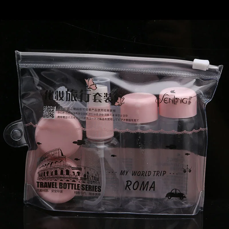 

7Pcs/set Essensial Travel Mini Plastic Transparent Empty Makeup Container Bottle