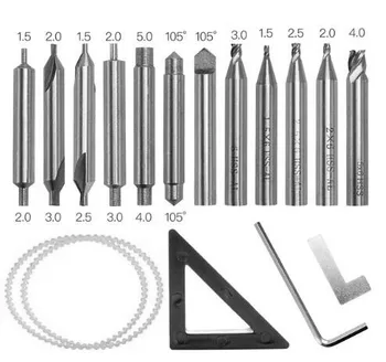 

End Milling Cutter Set For All The World Key Cutting Machine Parts Locksmith Tools Cutters Bits Steel Drills 17 pieces/lot
