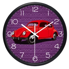 Rojo Classtical Europea vintage coche todo encuentro de reloj de pared