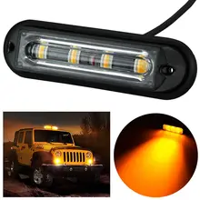 4 LED Car Truck RV Emergency Beacon Flash Light Bar Hazard Strobe Warning Amber