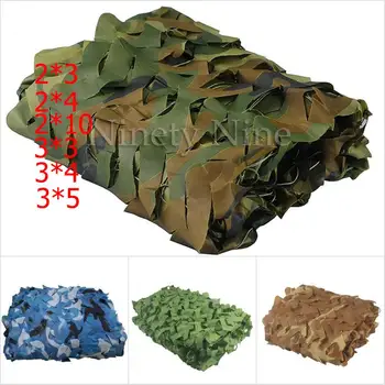 

2X3m to 5X10m Outdoor Camping Military Camouflage Nets Woodland Army Camo netting Camping Sun ShelterTent Shade sun shelter