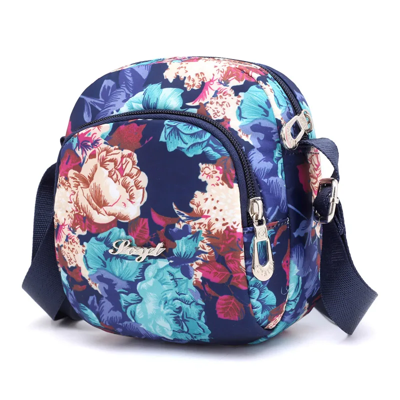 

Fashion Floral Cartoon Pattern Women's Small Shoulder Bag High Quality Durable Waterproof Light Nylon Fabric Mini Crossbody Bag