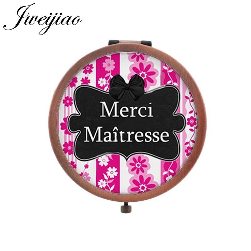 JWEIJIAO Merci Maitresse Брендовое компактное зеркало красота здоровье французская буква ручное зеркало маленькие зеркала для женщин CT290 - Цвет: CT316
