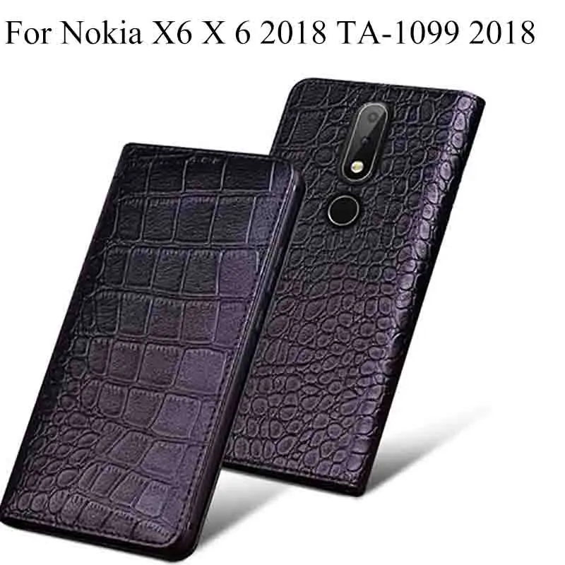 Чехол для Nokia X6 X 6 2018 TA-1099 5 8 дюйма Роскошный чехол из натуральной кожи откидная