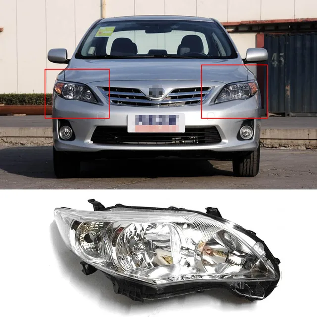 Original Replacement Chorme Housing Headlights For Toyota Corolla 2010 2013 in Car Headlight 