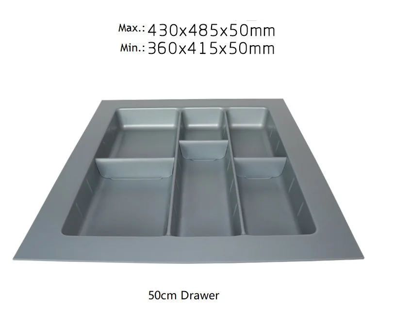 45 см-60 см Размер ABS пластик Cuttable столовые приборы лоток вставки посуда держатель приспособленный ящик для кухонного ящика - Цвет: 50cm Divider