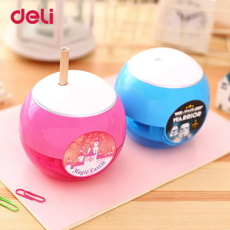 Deli Cute Electric Pencil Sharpener For Student Stationery School Supplies Pencil Sharpeners Creative Automatic Desktop 2018 rushed 3 years old electronic automatic pencil sharpener electric special art painting student gift school supplies